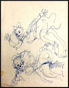 Julian Ritter Ink on Paper Two Dancing Clowns - 46