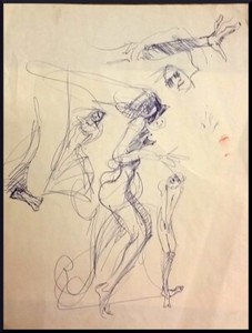 Julian Ritter - Sketches of Nudes - Ink on Paper - 57