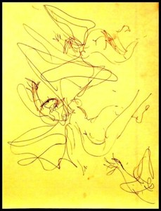 Julian Ritter Sketch of Angels for Future Work Ink on Paper 8.5 X 11- 121