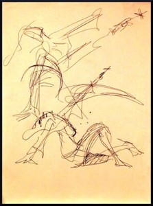 Julian Ritter Sketch of Characters for Future Work Ink on Paper 8.5 X 11- 122