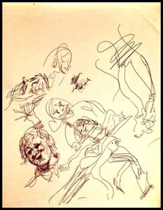 Julian Ritter Sketch of Several Characters for Future Work Ink on Paper- 128