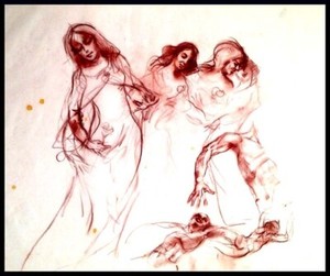 Julian Ritter - Fantasy - Five Figures - Conte´ on Vellum - Un-Signed - 168
