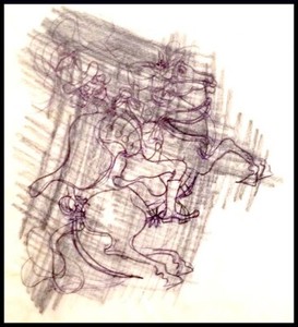 Julian Ritter - Man on Horse 2 - Charcoal Vellum for Tracing - Un-Signed - 171