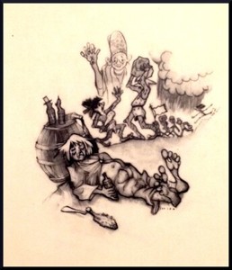 Julian Ritter Dreaming Vellum Mounted on Card 14" x 15" - 182