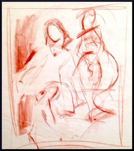 Julian Ritter - Fantasy - 4 - Conte´ on Vellum 16" x 20" - Un-Signed - 207