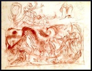 Julian Ritter - Fantasy - 5 Conte´& Pencil on Vellum 19" x 24" Un-Signed - 228