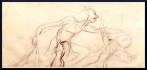 Julian Ritter_Fantasy_Charcoal on Vellum_ 7" x 16" Un-Signed- 308