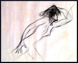Julian Ritter_Nude Lady_Charcoal on Vellum_ 19" x 24" Un-Signed- 311