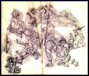 Julian Ritter-Be Kind to Your Neighbor-Charcoal Tracing on Vellum-Un-Signed- 377