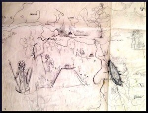 Julian Ritter- " Plat "-Charcoal on Vellum 18" x 22" Un-Signed- 387