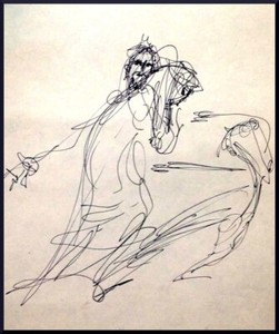 Julian Ritter - Sketches of Crucifixion- Ink on Paper 8" x 11" Un- Signed- 404