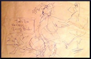 Julian Ritter - Sketches of People - Ink on Paper 10" x 17" Un- Signed - 398