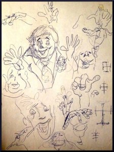 Julian Ritter - Sketches of People - Ink on Paper 8" x 11" Un- Signed- 413