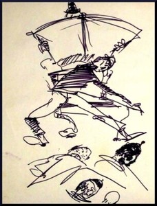 Julian Ritter Original Sketches of Reading Ink on Paper 8" x 11" UnSigned 405
