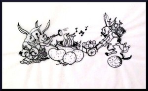 Julian Ritter-Bunny - Ink on Vellum_8" x 11" Un-Signed -431