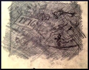 Julian Ritter_1976 -Charcoal Tracing on Vellum 11" x 15" Signed-427