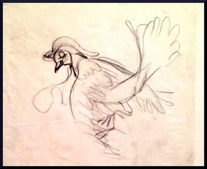 Julian Ritter_Dove-2 _Charcoal on Vellum_ 9" x 10" Un-Signed- 447