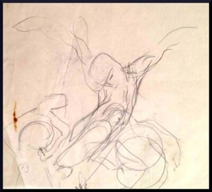 Julian Ritter - " Fantasy " Charcoal on Vellum 15"x 18" Un-Signed - 536
