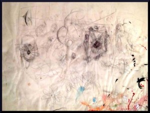 Julian Ritter - " Fantasy " Charcoal on Vellum 18"x 24" Un-Signed - 537