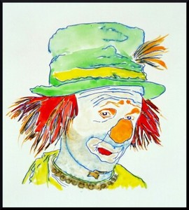 Maximo 1993 "Clown #2" ORIGINAL Ink Sketch for Wax Museum Figure - 22