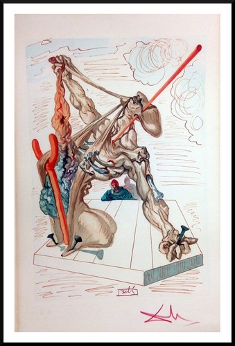 Salvador Dalí's "Inferno Canto / "Mohammed's Torment" Signed 10" X 13"
