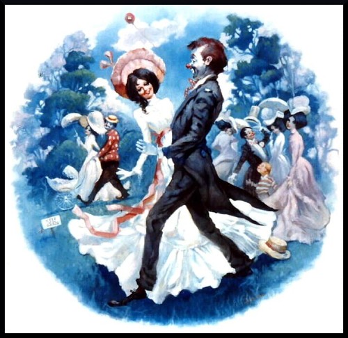 Julian Ritter "Dancing Clown" Original Oil Painting for Plate 18" X 18" - 10