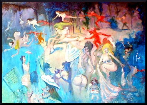 Julian Ritter "Party in Hell" Oil Painting on Canvas 36" X 48" – 49