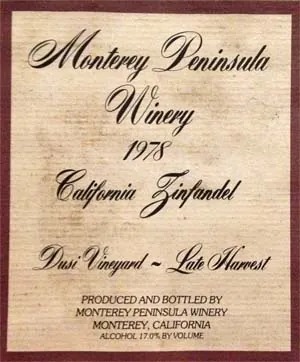 A catalogue item by Monterey Peninsula Zinfandel-Late Harvest